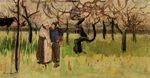 Orchard in Blossom with Two Figures Spring